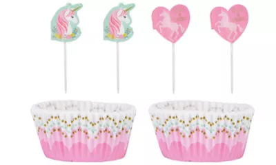 PartyCity Magical Unicorn Cupcake Decorating Kit for 24