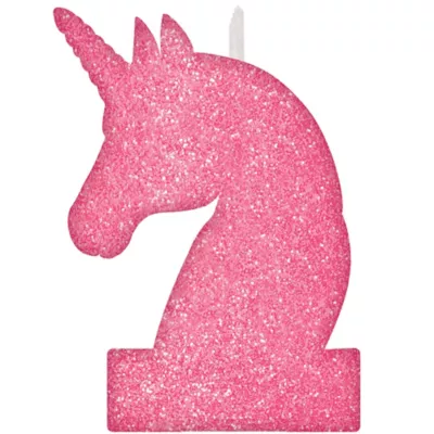 PartyCity Glitter Magical Unicorn Birthday Candle