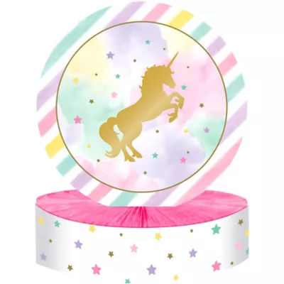 PartyCity Sparkling Unicorn Honeycomb Centerpiece