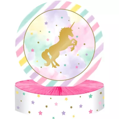  PartyCity Sparkling Unicorn Honeycomb Centerpiece