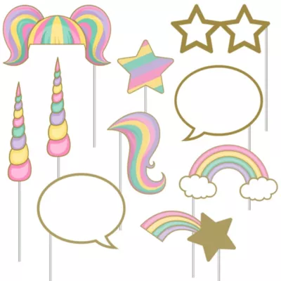  PartyCity Sparkling Unicorn Photo Booth Props 10ct