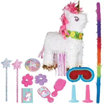 PartyCity Sparkling Unicorn Pinata Kit with Favors