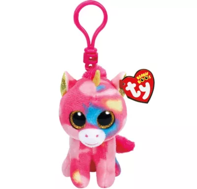 PartyCity Clip-On Fantasia Beanie Boo Unicorn Plush