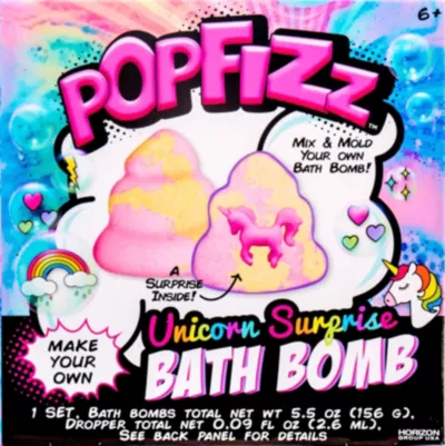 PartyCity Popfizz Unicorn Surprise Bath Bomb Craft Kit 9pc