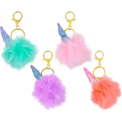 PartyCity Unicorn Horn Pom-Pom Keychain