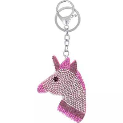 PartyCity Rhinestone Unicorn Keychain