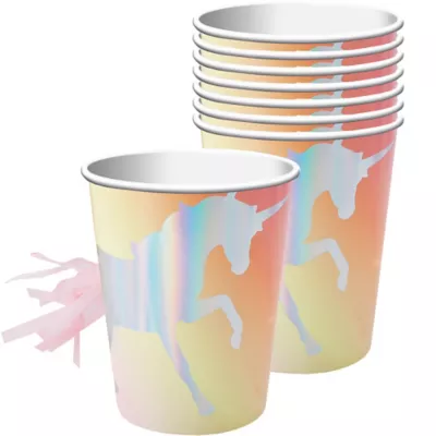  PartyCity Ginger Ray Iridescent Unicorn Tassel Tail Cups 8ct