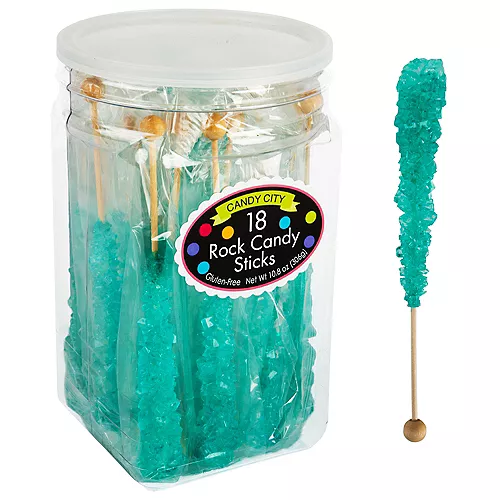 PartyCity Robins Egg Blue Rock Candy Sticks 18pc