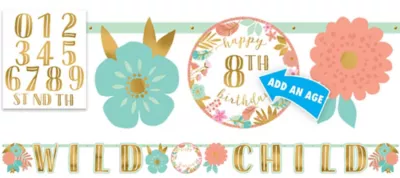 PartyCity Boho Girl Birthday Banner Kit