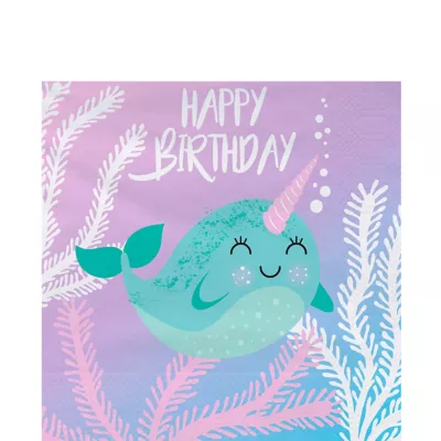 PartyCity Narwhal Birthday Lunch Napkins 20ct