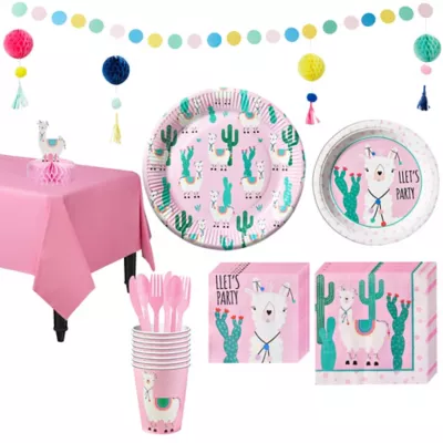 PartyCity Llama Tableware Kit for 8 Guests