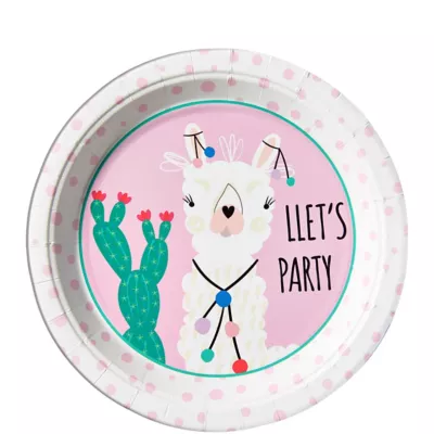 PartyCity Llama Dessert Plates 8ct