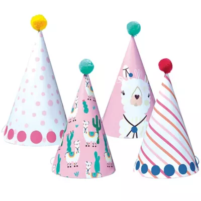 PartyCity Llama Party Hats 4ct