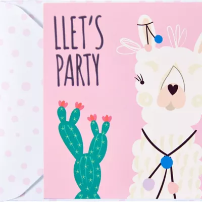 PartyCity Llama Paper Invites 8ct