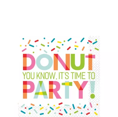PartyCity Donut Sprinkles Party Beverage Napkins