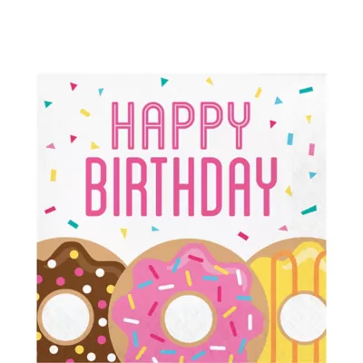  PartyCity Donut Birthday Lunch Napkins 16ct