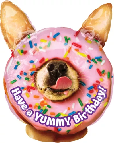 PartyCity Giant Dog & Donut Birthday Balloon