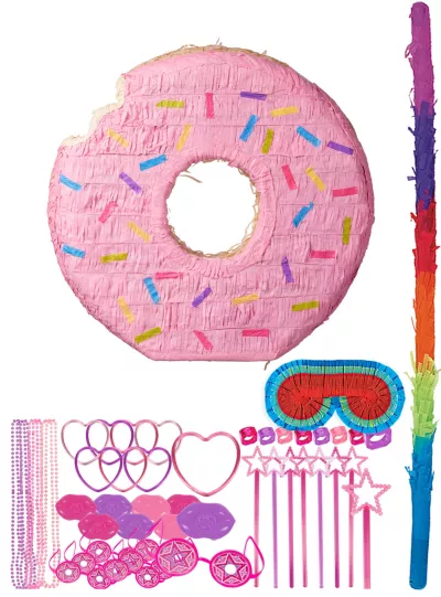  PartyCity Pink Donut Pinata Kit with Favors