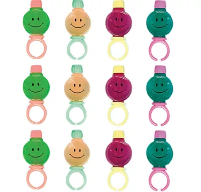  PartyCity Smiley Bubble Rings 12ct