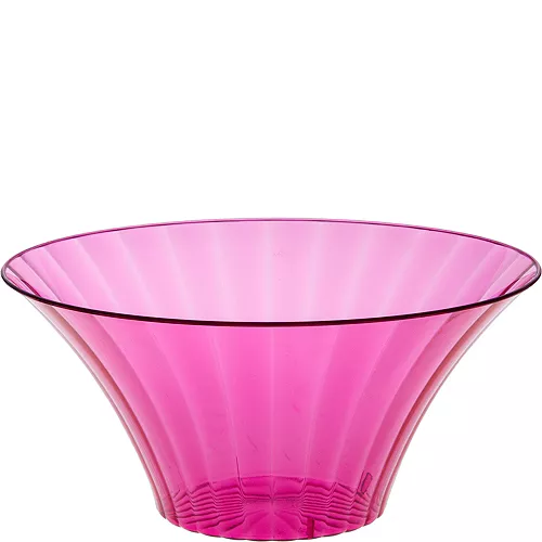 PartyCity Large Bright Pink Plastic Flared Bowl