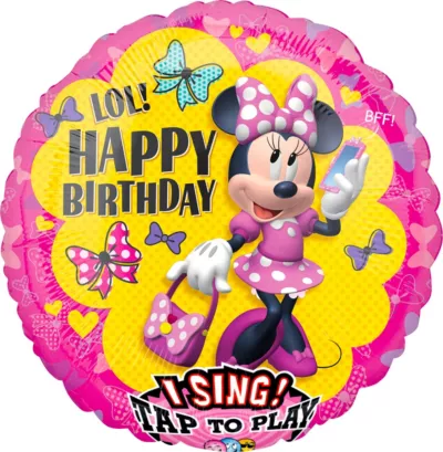 PartyCity Singing Minnie Mouse Birthday Balloon