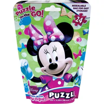 PartyCity Minnie Mouse Puzzle Bag 24pc