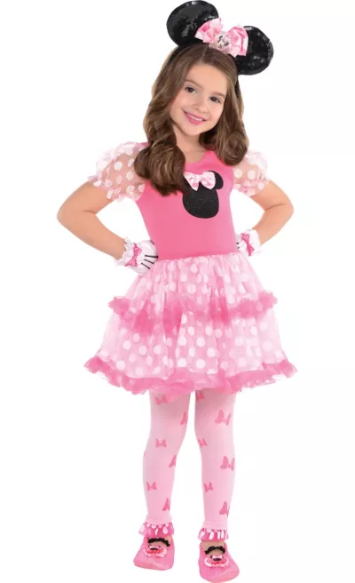 PartyCity Girls Pink Minnie Mouse Costume