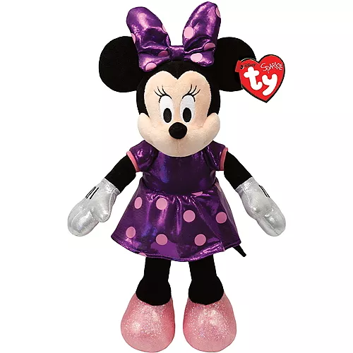PartyCity Sparkle Minnie Mouse Purple Beanie Buddies Plush