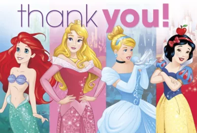 PartyCity Disney Princess Thank You Notes 8ct