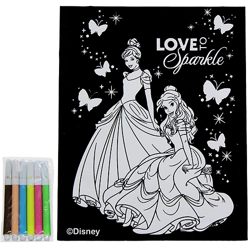 PartyCity Disney Princess Velvet Coloring Poster with Markers