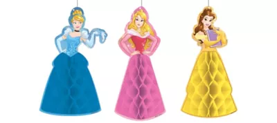 PartyCity Disney Princess Honeycomb Decorations 3ct