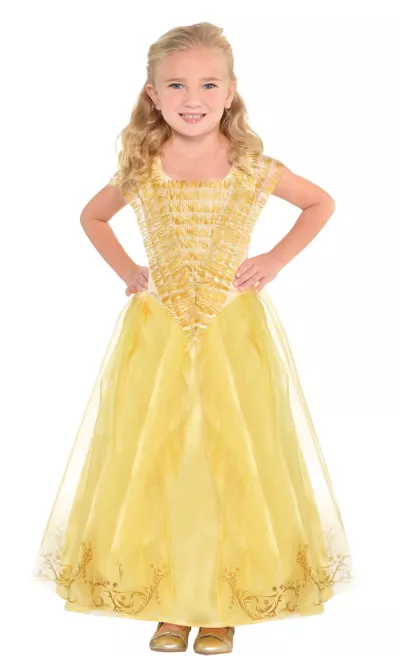 PartyCity Girls Belle Costume Supreme - Beauty and the Beast
