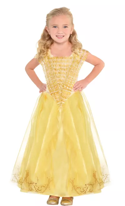  PartyCity Girls Belle Costume Supreme - Beauty and the Beast