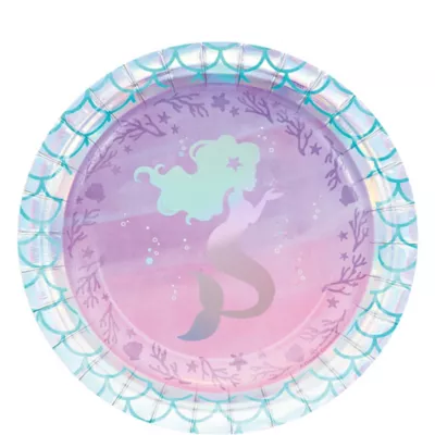 PartyCity Shimmer Mermaid Dessert Plates 8ct