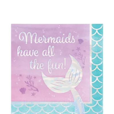 PartyCity Shimmer Mermaid Fun Lunch Napkins 16ct