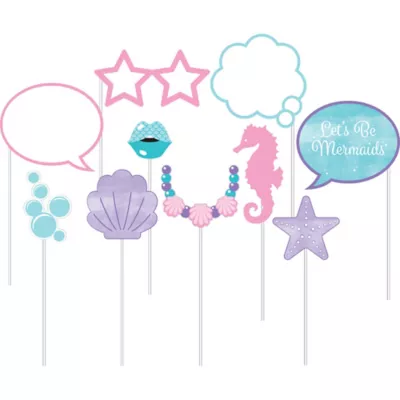 PartyCity Shimmer Mermaid Photo Booth Props 10ct