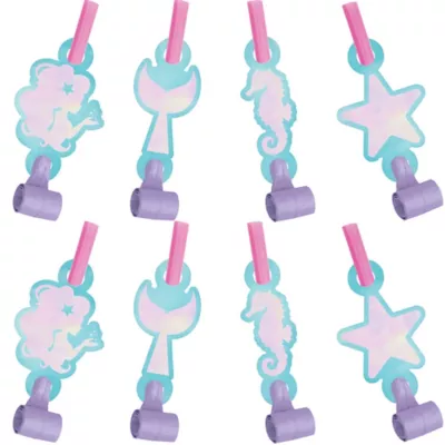 PartyCity Shimmer Mermaid Blowouts 8ct