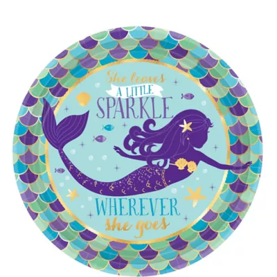  PartyCity Wishful Mermaid Dessert Plates 8ct