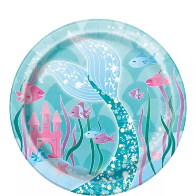 PartyCity Mermaid Dessert Plates 8ct