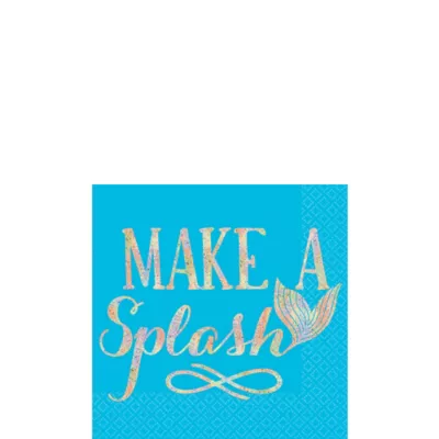 PartyCity Make a Splash Wishful Mermaid Beverage Napkins 16ct