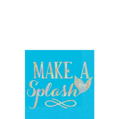  PartyCity Make a Splash Wishful Mermaid Beverage Napkins 16ct