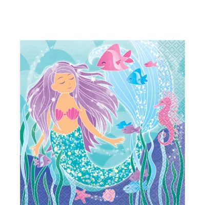 PartyCity Mermaid Lunch Napkins 16ct