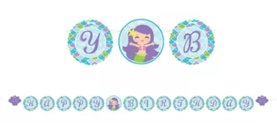  PartyCity Friendly Mermaid Birthday Banner