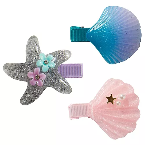 PartyCity Mermaid Seashell Hair Clips 3ct