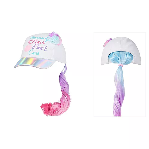 PartyCity Child Iridescent Mermaid Baseball Hat with Ponytail