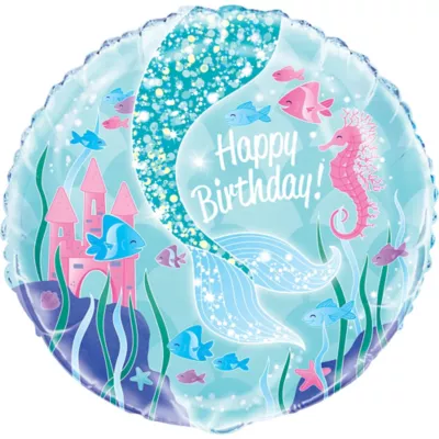  PartyCity Mermaid Happy Birthday Balloon