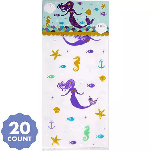PartyCity Wishful Mermaid Treat Bag Kit for 20