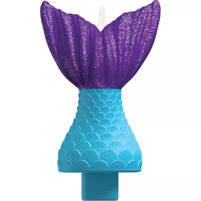 PartyCity Glitter Mermaid Tail Birthday Candle