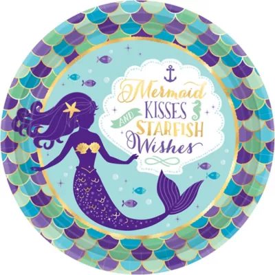 PartyCity Wishful Mermaid Lunch Plates 8ct