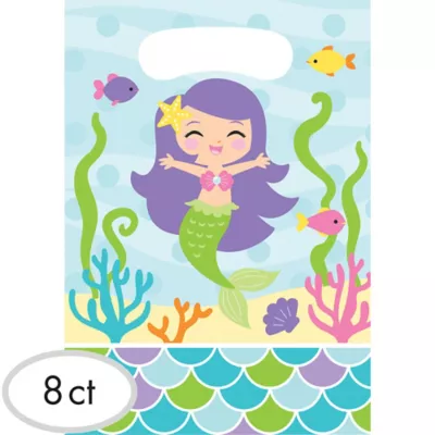 PartyCity Friendly Mermaid Favor Bags 8ct